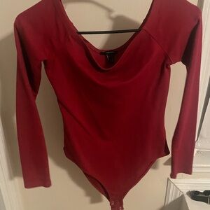 Off the shoulder red one piece top